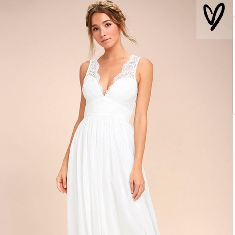 LuLu's White Lace Maxi